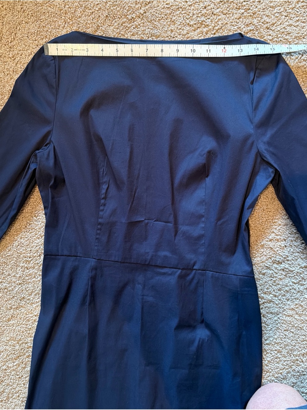 Prada Classic Navy Midi Dress with Three-Quarter Sleeves - Picture 8 of 16